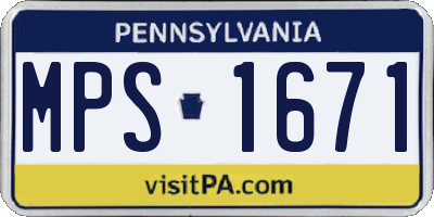 PA license plate MPS1671