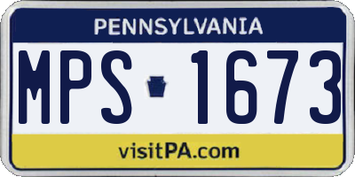 PA license plate MPS1673