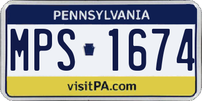 PA license plate MPS1674
