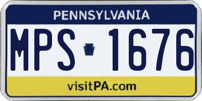 PA license plate MPS1676