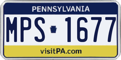 PA license plate MPS1677
