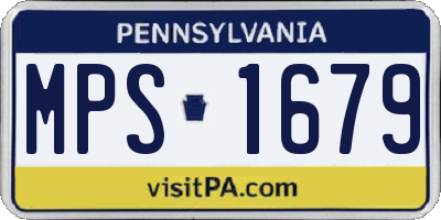 PA license plate MPS1679