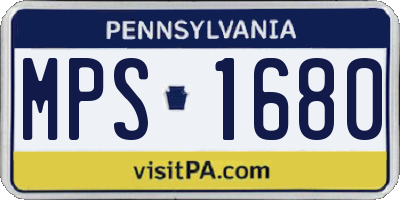 PA license plate MPS1680
