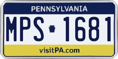 PA license plate MPS1681