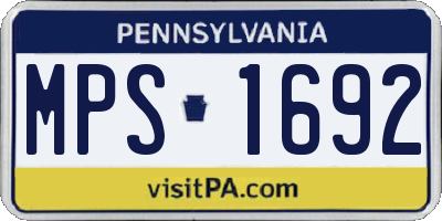 PA license plate MPS1692