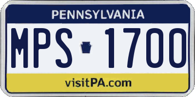 PA license plate MPS1700