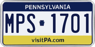 PA license plate MPS1701