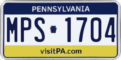 PA license plate MPS1704
