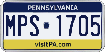 PA license plate MPS1705