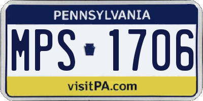 PA license plate MPS1706