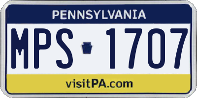 PA license plate MPS1707