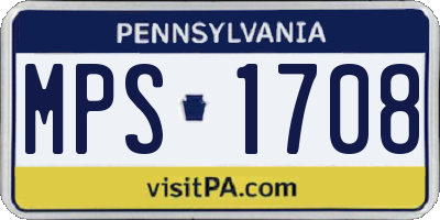 PA license plate MPS1708