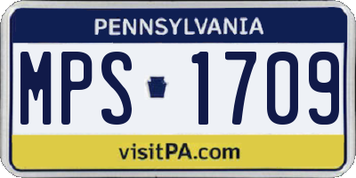 PA license plate MPS1709