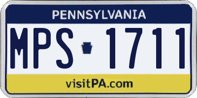 PA license plate MPS1711