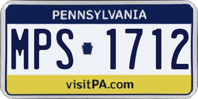 PA license plate MPS1712