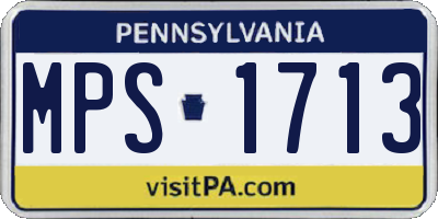 PA license plate MPS1713
