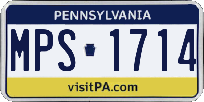 PA license plate MPS1714