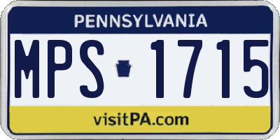 PA license plate MPS1715