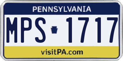 PA license plate MPS1717