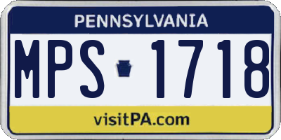 PA license plate MPS1718