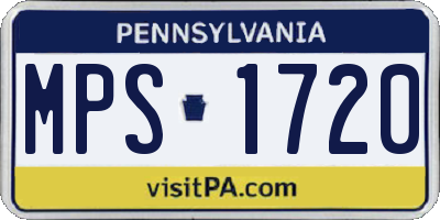 PA license plate MPS1720