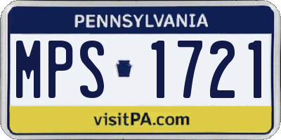 PA license plate MPS1721