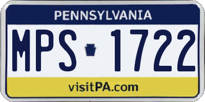 PA license plate MPS1722
