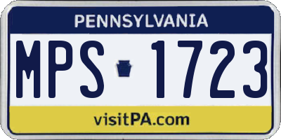 PA license plate MPS1723