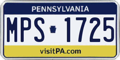 PA license plate MPS1725