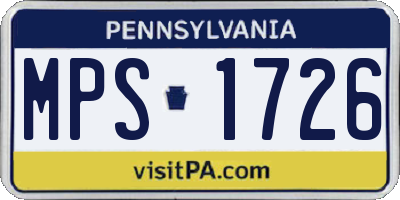 PA license plate MPS1726