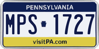 PA license plate MPS1727