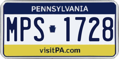PA license plate MPS1728