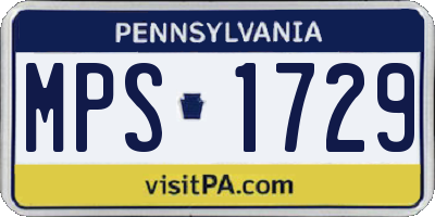 PA license plate MPS1729