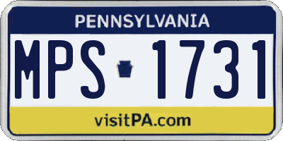 PA license plate MPS1731