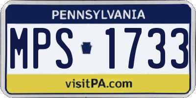 PA license plate MPS1733