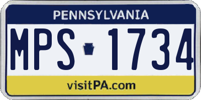 PA license plate MPS1734