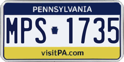 PA license plate MPS1735