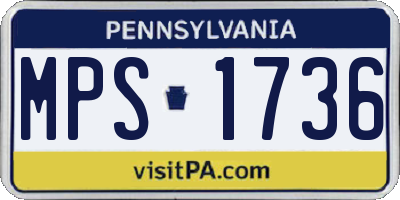 PA license plate MPS1736