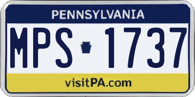 PA license plate MPS1737