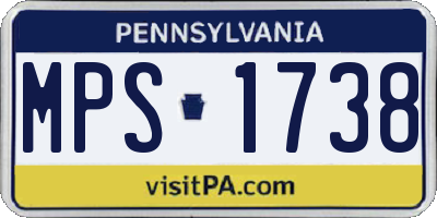 PA license plate MPS1738