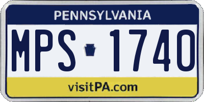 PA license plate MPS1740