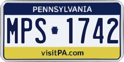 PA license plate MPS1742