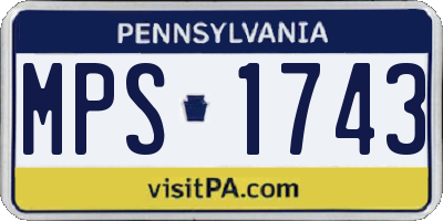 PA license plate MPS1743