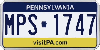 PA license plate MPS1747