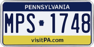 PA license plate MPS1748