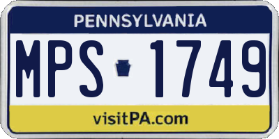 PA license plate MPS1749