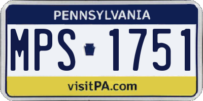 PA license plate MPS1751