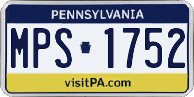 PA license plate MPS1752