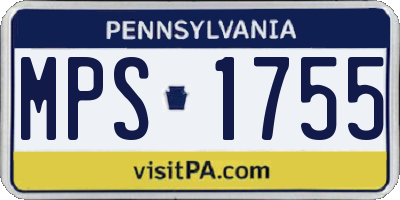 PA license plate MPS1755