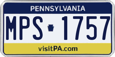 PA license plate MPS1757